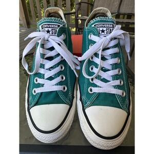 Converse All Star Low Top Teal Green Sneakers Canvas Shoes Womens 7 Mens 5